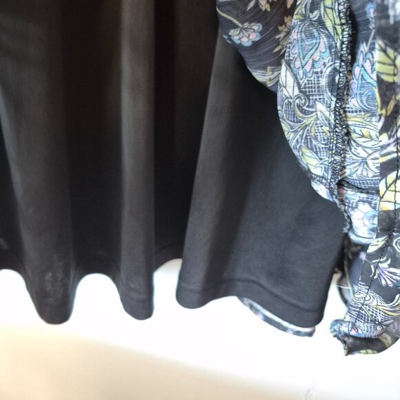 Torrid Black Floral Chiffon Lurex Tiered Ruffle Mini Dress Size 2X - Picture 9 of 11